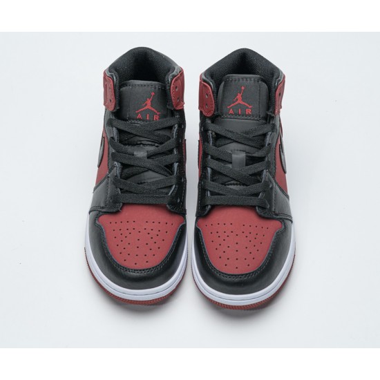 Air Jordan 1 Mid 'Banned' Gym Red Black 554725-610 Air Jordan 1 Mid 'Banned' Gym Red Black 554725-610