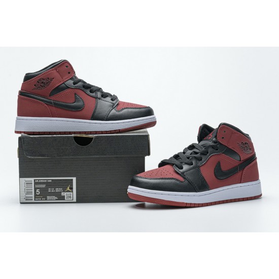 Air Jordan 1 Mid 'Banned' Gym Red Black 554725-610 Air Jordan 1 Mid 'Banned' Gym Red Black 554725-610