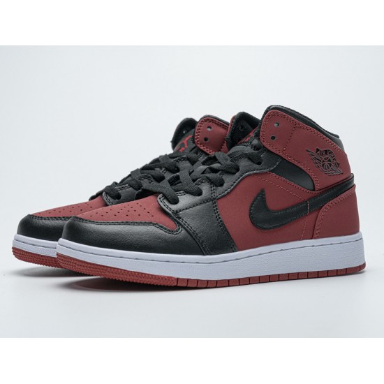 Air Jordan 1 Mid 'Banned' Gym Red Black 554725-610 Air Jordan 1 Mid 'Banned' Gym Red Black 554725-610