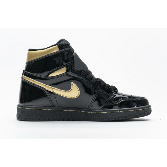 AIR JORDAN 1 HIGH OG 'BLACK GOLD' PATENT LEATHER 555088-032 AIR JORDAN 1 HIGH OG 'BLACK GOLD' PATENT LEATHER 555088-032