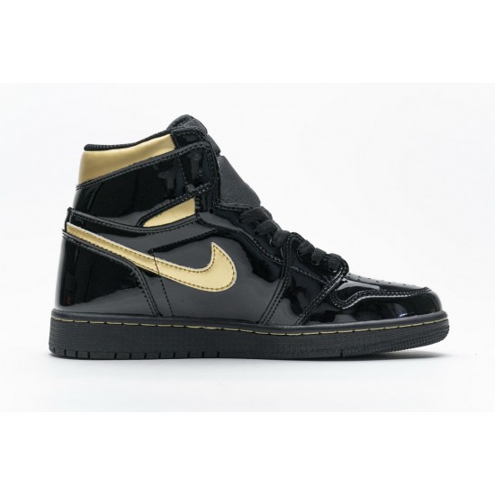 AIR JORDAN 1 HIGH OG 'BLACK GOLD' PATENT LEATHER 555088-032