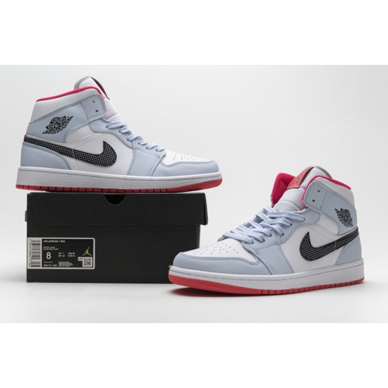 Air Jordan 1 Mid Half Blue Polka Dot 555112-400 Air Jordan 1 Mid Half Blue Polka Dot 555112-400