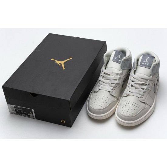 Air Jordan 1 Mid Light Bone Grey Fog 852542-003 Air Jordan 1 Mid Light Bone Grey Fog 852542-003