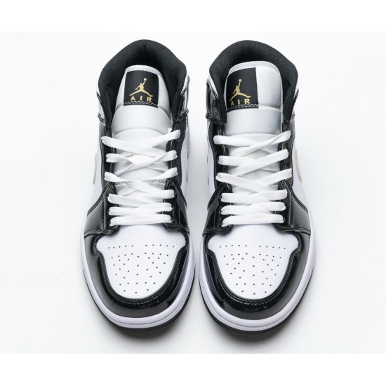 Nike Air Jordan 1 Mid Gold Patent Leather 852542-007 Nike Air Jordan 1 Mid Gold Patent Leather 852542-007
