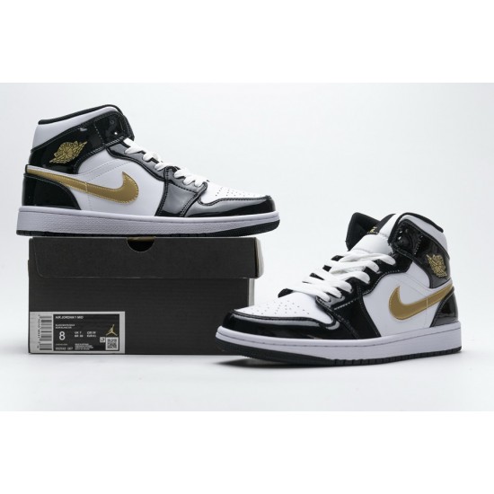 Nike Air Jordan 1 Mid Gold Patent Leather 852542-007 Nike Air Jordan 1 Mid Gold Patent Leather 852542-007