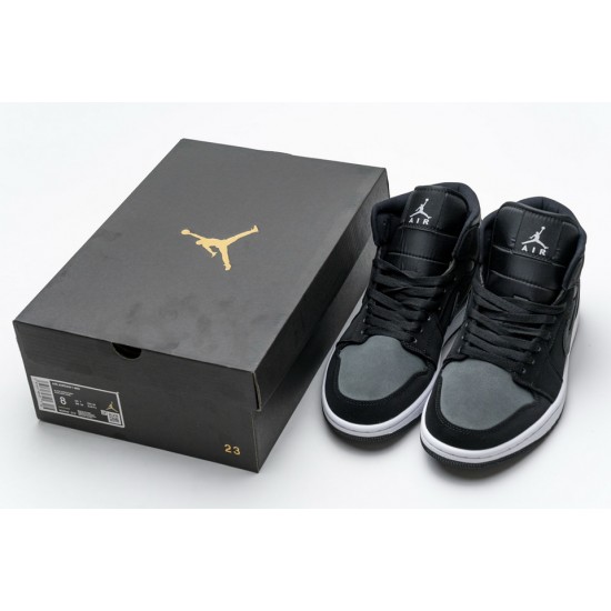 Air Jordan 1 Mid GS White Black Grey 852542-012 Air Jordan 1 Mid GS White Black Grey 852542-012