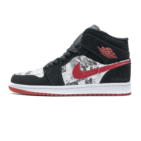 Nike Air Jordan 1 Mid SE 'Newspaper Air Times' 852542-061 Nike Air Jordan 1 Mid SE 'Newspaper Air Times' 852542-061