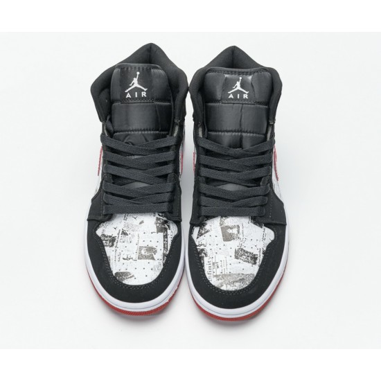 Nike Air Jordan 1 Mid SE 'Newspaper Air Times' 852542-061 Nike Air Jordan 1 Mid SE 'Newspaper Air Times' 852542-061