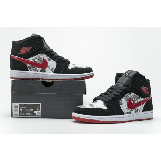 Nike Air Jordan 1 Mid SE 'Newspaper Air Times' 852542-061 Nike Air Jordan 1 Mid SE 'Newspaper Air Times' 852542-061
