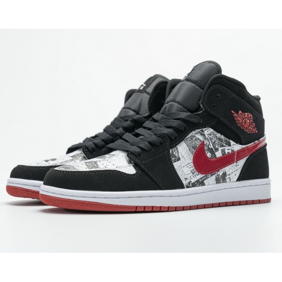 Nike Air Jordan 1 Mid SE 'Newspaper Air Times' 852542-061 Nike Air Jordan 1 Mid SE 'Newspaper Air Times' 852542-061