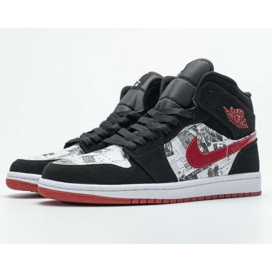 Nike Air Jordan 1 Mid SE 'Newspaper Air Times' 852542-061