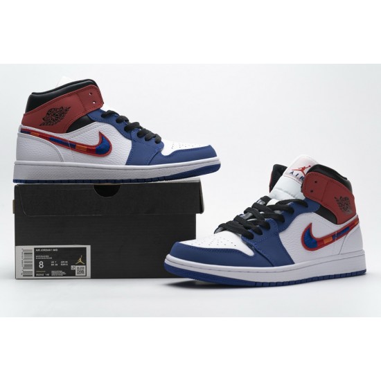 Nike Air Jordan 1 Mid Multicolor Swoosh 852542-146 Nike Air Jordan 1 Mid Multicolor Swoosh 852542-146