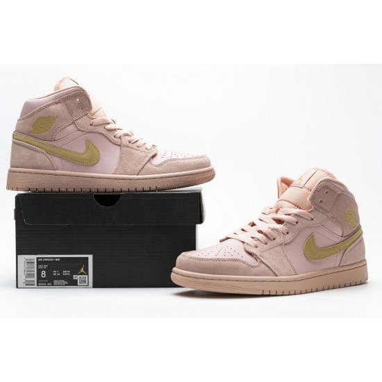 Nike Air Jordan 1 Mid SE GS Coral Stardust 852542-600 Nike Air Jordan 1 Mid SE GS Coral Stardust 852542-600