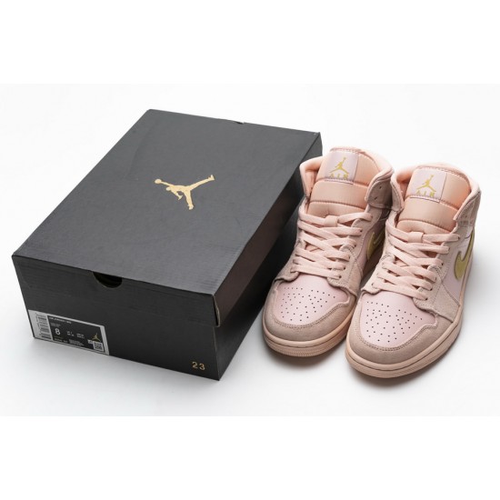 Nike Air Jordan 1 Mid SE GS Coral Stardust 852542-600 Nike Air Jordan 1 Mid SE GS Coral Stardust 852542-600