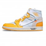 OFF-WHITE X Sneakers 827190 02-02E Grey White RETRO HIGH OG 'CANARY YELLOW' AQ0818-149