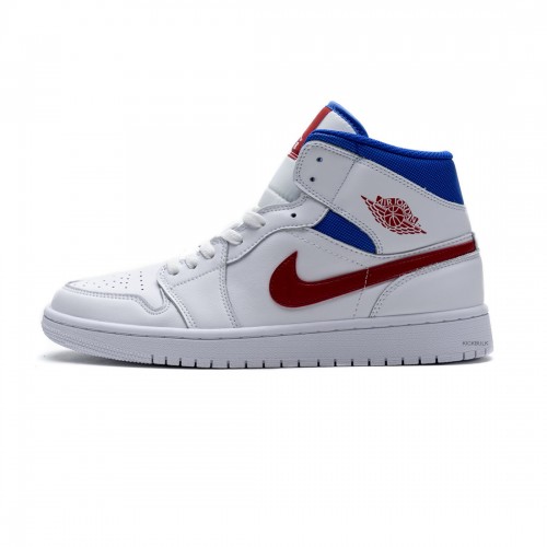 Nike Air Jordan 1 Mid SE White Blue Red BQ6472-164