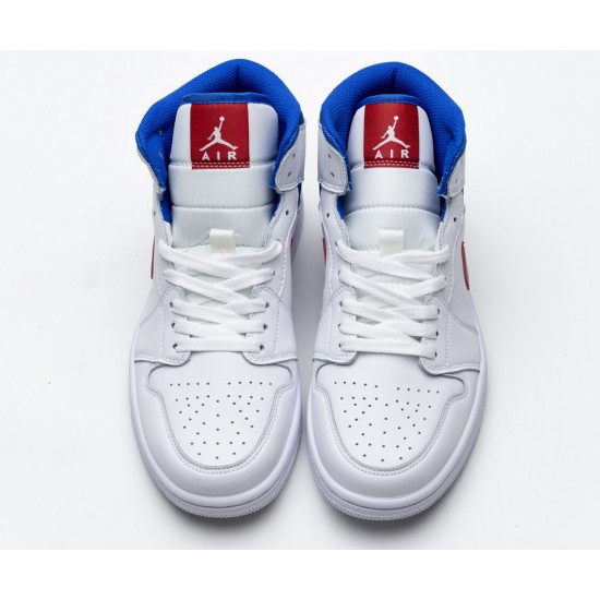 Nike Air Jordan 1 Mid SE White Blue Red BQ6472-164 Nike Air Jordan 1 Mid SE White Blue Red BQ6472-164