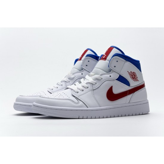 Nike Air Jordan 1 Mid SE White Blue Red BQ6472-164 Nike Air Jordan 1 Mid SE White Blue Red BQ6472-164