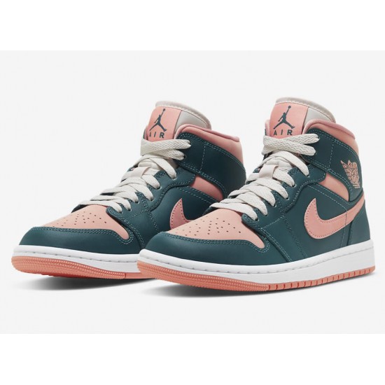 AIR JORDAN 1 MID 'DARK TEAL GREEN' WMNS 2022 BQ6472-308 AIR JORDAN 1 MID 'DARK TEAL GREEN' WMNS 2022 BQ6472-308