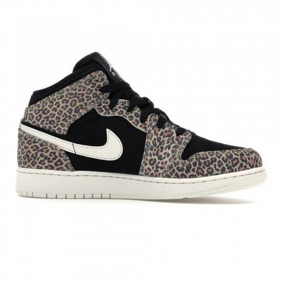 Nike AIR JORDAN 1 MID SE GS 'LEOPARD' BQ6931-021 Nike AIR JORDAN 1 MID SE GS 'LEOPARD' BQ6931-021