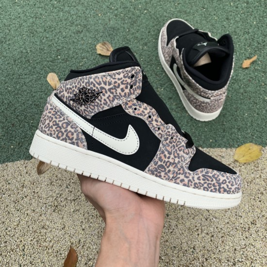 Nike AIR JORDAN 1 MID SE GS 'LEOPARD' BQ6931-021 Nike AIR JORDAN 1 MID SE GS 'LEOPARD' BQ6931-021