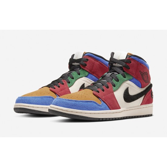BLUE THE GREAT X AIR JORDAN 1 MID 'FEARLESS' CU2805-100 BLUE THE GREAT X AIR JORDAN 1 MID 'FEARLESS' CU2805-100