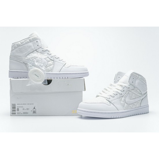 Air Jordan 1 Mid 'Quilted White' DB6078-100