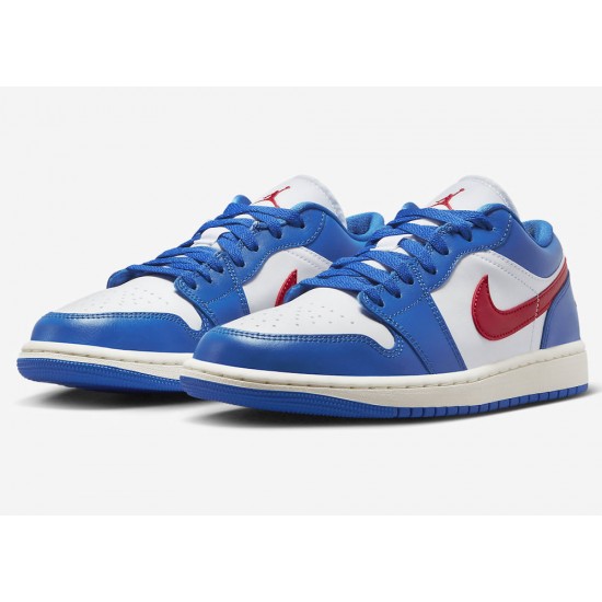 AIR JORDAN 1 LOW 'SPORT BLUE GYM RED' WMNS 2023 DC0774-416 AIR JORDAN 1 LOW 'SPORT BLUE GYM RED' WMNS 2023 DC0774-416