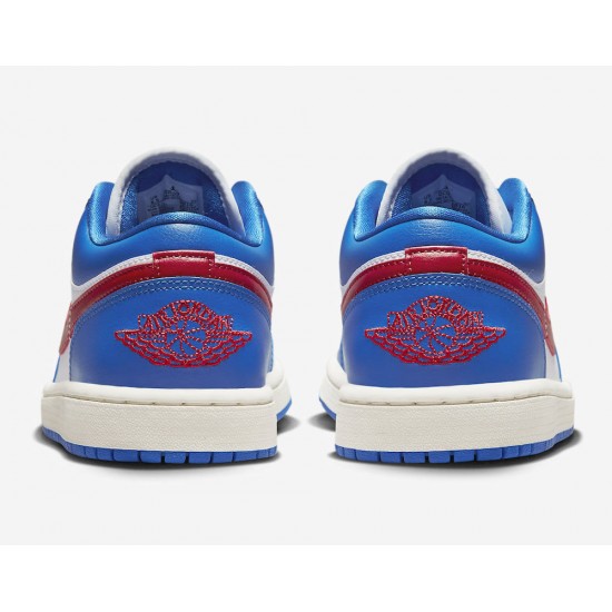 AIR JORDAN 1 LOW 'SPORT BLUE GYM RED' WMNS 2023 DC0774-416 AIR JORDAN 1 LOW 'SPORT BLUE GYM RED' WMNS 2023 DC0774-416