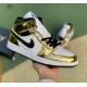 Nike Air Jordan 1 Mid AJ1 Metallic Gold Black White DC1419-700