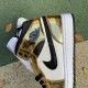 Nike Air Jordan 1 Mid AJ1 Metallic Gold Black White DC1419-700 Nike Air Jordan 1 Mid AJ1 Metallic Gold Black White DC1419-700