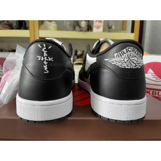 FRAGMENT DESIGN X TRAVIS SCOTT X AIR JORDAN 1 RETRO LOW BLACK WHITE DM7866-007