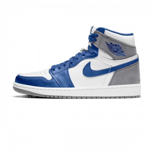 sneakers featuring a burnt orange logo stripe on the side RETRO HIGH OG 'TRUE BLUE' 2023 DZ5485-410