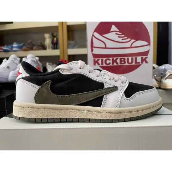 Children's shoes TRAVIS SCOTT X AIR JORDAN 1 LOW OG PS 'OLIVE' DZ5909-106 Children's shoes TRAVIS SCOTT X AIR JORDAN 1 LOW OG PS 'OLIVE' DZ5909-106