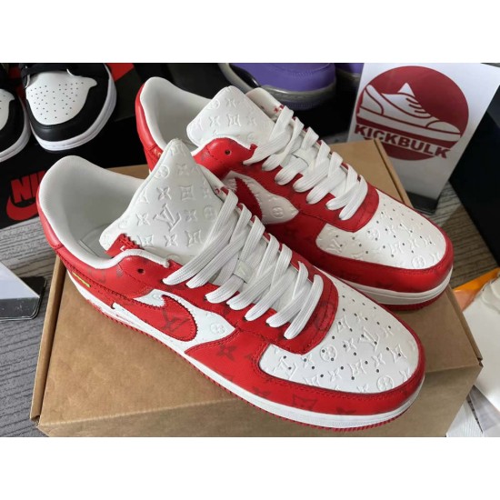 Louis Vuitton x Air Force 1 Trainer Sneaker Red white 1A9VA7 Louis Vuitton x Air Force 1 Trainer Sneaker Red white 1A9VA7