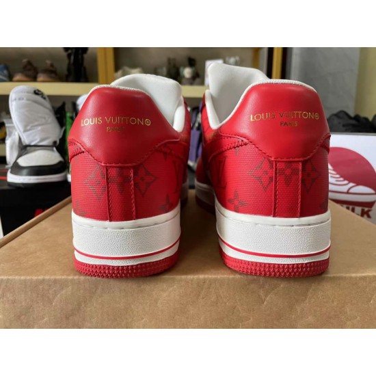 Louis Vuitton x Air Force 1 Trainer Sneaker Red white 1A9VA7