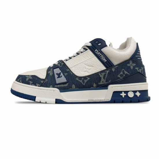 LOUIS VUITTON LV Trainer Sneaker white Blue LOUIS VUITTON LV Trainer Sneaker white Blue