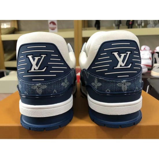LOUIS VUITTON LV Trainer Sneaker white Blue LOUIS VUITTON LV Trainer Sneaker white Blue