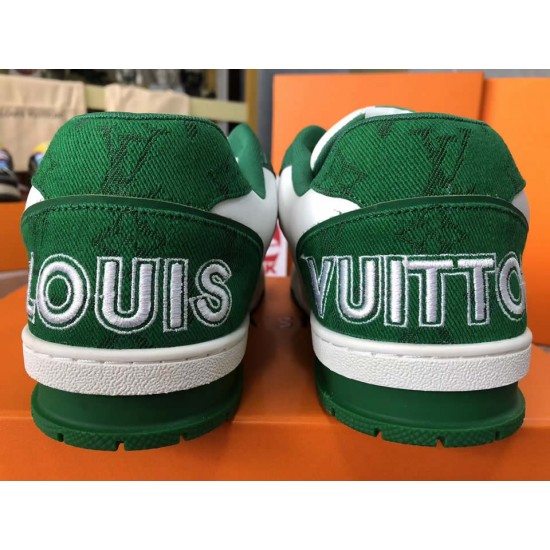 LOUIS VUITTON LV Trainer White Green LOUIS VUITTON LV Trainer White Green