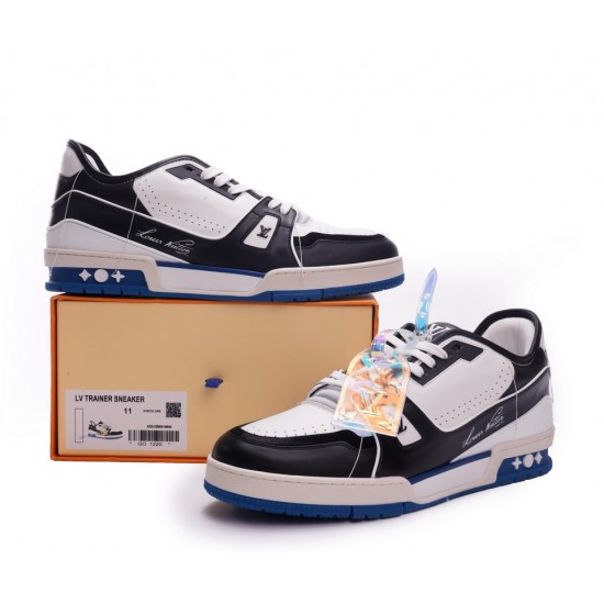 Louis Vuitton Trainer Black Blue GO122011