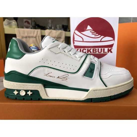 LOUIS VUITTON LV Trainer White Green LOUIS VUITTON LV Trainer White Green