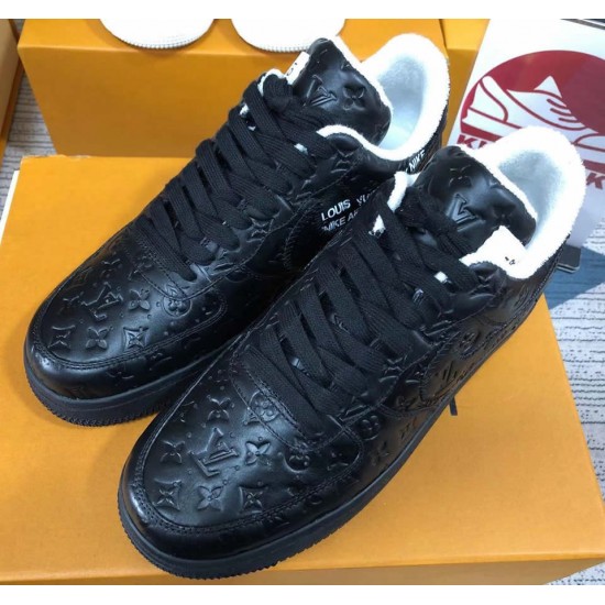 Louis Vuitton x Air Force 1 Trainer Sneaker Black White LK0223 Louis Vuitton x Air Force 1 Trainer Sneaker Black White LK0223