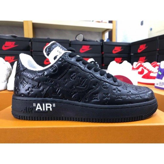 Louis Vuitton x Air Force 1 Trainer Sneaker Black White LK0223 Louis Vuitton x Air Force 1 Trainer Sneaker Black White LK0223