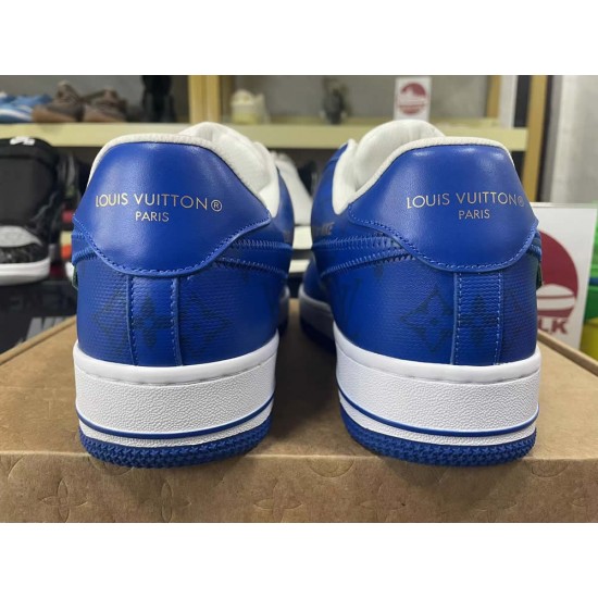 Louis Vuitton x Air Force 1 Trainer Sneaker Blue White Louis Vuitton x Air Force 1 Trainer Sneaker Blue White