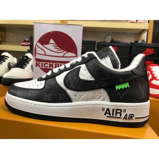 Louis Vuitton x Air Force 1 Trainer Sneaker White Black LK0236 Louis Vuitton x Air Force 1 Trainer Sneaker White Black LK0236