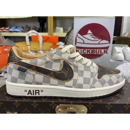 Louis Vuitton x Air Force 1 Trainer Sneaker off-white brown LV Special Box Louis Vuitton x Air Force 1 Trainer Sneaker off-white brown LV Special Box