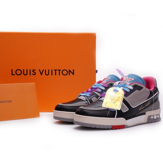Louis Vuitton Trainer Black Pink Blue MS0211 Louis Vuitton Trainer Black Pink Blue MS0211