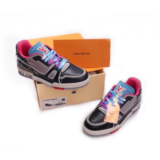 Louis Vuitton Trainer Black Pink Blue MS0211 Louis Vuitton Trainer Black Pink Blue MS0211