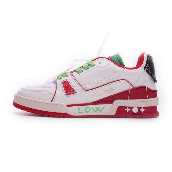 Louis Vuitton Trainer White Red Green