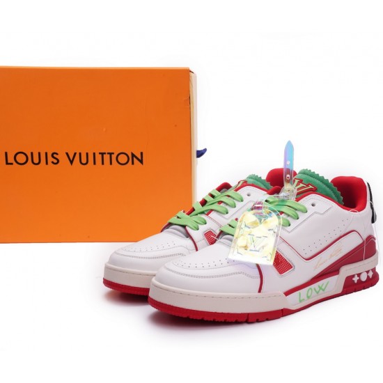 LOUIS VUITTON LV Trainer 'White Red' 1ABLXH - KICKS CREW